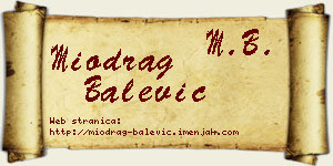 Miodrag Balević vizit kartica